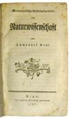 KANT, IMMANUEL.  Metaphysische Anfangsgründe der Naturwissenschaft.  1786